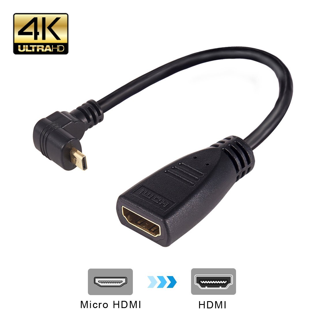 MEALINK High Speed 90 Degree Mini HDMI To HDMI Female Cable Adapter ...