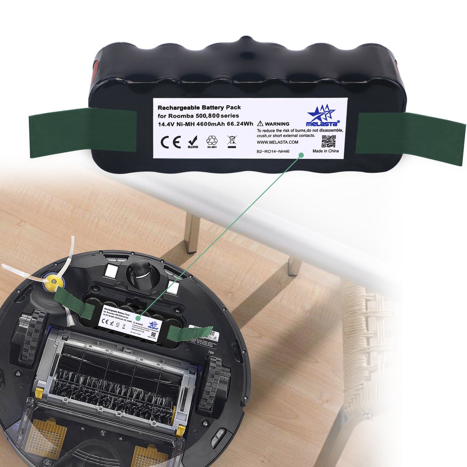 Bsioff Batteria 14.4V 4500mAh Per IRobot Roomba Serie 500-800 - Foto 2