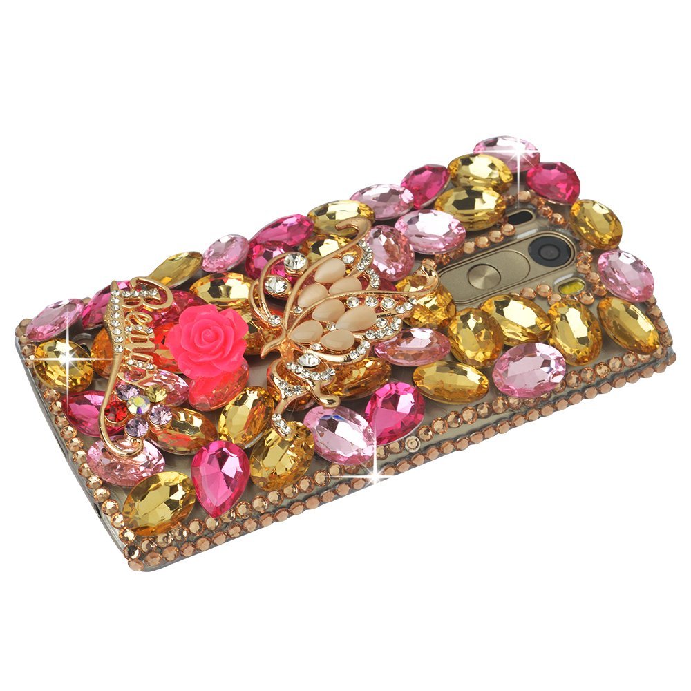 Spritech Tm Clear Hard Bling Phone Case For Lg G Stylo Ls Lg Stylus K Handmade Gold