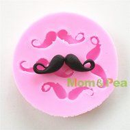 Mom&amp;pea 0608 Mustache Shaped Silicone Mould for Fondant Cake Sugar Paste Cake Decoration 3d Cake Toppers Mold...
