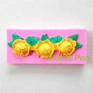 Mom&amp;pea 0639 Flower Shaped Silicone Mould for Fondant Cake Sugar Paste Cake Decoration 3d Cake Toppers Mold 10.2...