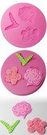 FOUR-C Silicone Mold Flower Cake Decorating Tools Color Pink