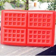 Lariy Waffles Cake Chocolate Pan Safety 4-Cavity Silicone Mold Baking Mould Kitchen RT