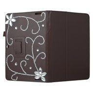 KAKA(TM) 3D Handmade Rhinestone Crystal PU Leather Stand Folding Protective Tablet Case Cover For Acer Iconia... N57