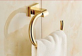 ROZIN Luxury Golden Polished Bathroom Towel Ring Towel Hang Towel Rail Solid Brass Wall Mounted by ROZINSANITARY N3