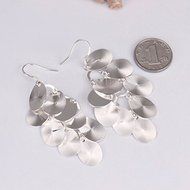 New Women 925 Sterling Silver Plated Fashion Leaf Dangle Studs Earrings Jewelry
