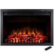 Golden Vantage 28" Freestanding Tempered Glass 5200 BTU 1500W Adjustable Electric Insert Stove Fireplace w/ Remote... N7