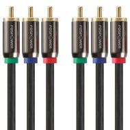 FosPower [3 FT] 3RCA Male to 3RCA Male RGB Plugs, YPbPr Component Video Connectors Cable for DVD Players, VCR,...