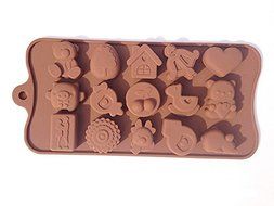 New Hot, Cute Animal+loving Heart+i Love YOU Series Silicone Baking Molds Fondant Gum Paste Mold Cake Decoration... N4