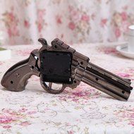 C-Pioneer Novelty Pistol Gun Shape Alarm Clock Desk Table Home Office Decor Gifts N8