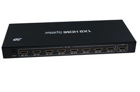 Hongye HDMI Splitter 8-Port (1x8) Amplified Powered Splitter / Signal Distributor Support HDCP 1.3 3D Full HD... N4