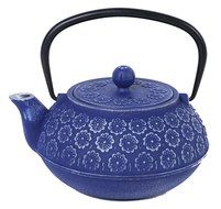 2016 Edition Blue Floral Cast Iron Teapot Kettle with Stainless Steel Infuser 34oz by Juvale