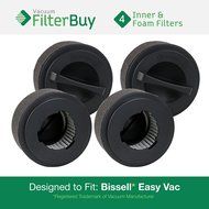 4 - Bissell Inner &amp; Washable Outer Filters. Designed by FilterBuy to fit Easy Vac Model #&#039;s 23T7, 23T74, 23T7E...