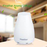 Finether 100ML Aroma Essential Oil Diffuser Ultrasonic Aromatherapy Purifier Humidifier Air Mist and 7 Color Changing... N9