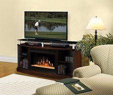 Dimplex Windham Media Console Electric Fireplace - Mocha with Glass Embers (DFP25-MA1015G )