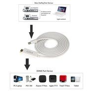 GANA Mini DisplayPort (DP) Male To Female Adapter Cable (Mini DP to HDMI 10ft Black) N26
