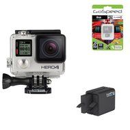 GoPro Hero4 Hero 4 12MP Full HD 4K 15fps 1080p 60fps Built-In Wi-Fi Waterproof Wearable Camera Silver Adventure... N63