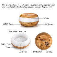 Aromatherapy Essential Oil Diffuser - 300ml Aroma Essential Oil Cool Mist Humidifier with Adjustable Mist Mode... N6