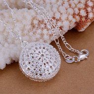 NEW Women 925 Sterling Silver Chain Girl Beautiful Necklace With Pendant Box T