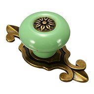 KINGSO Vintage Ceramic Door Knobs Drawer Pull Handle Cabinet Cupboard Wardrobe Matted Black-Black N9