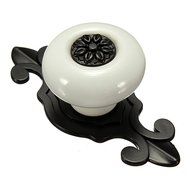 KINGSO Vintage Ceramic Door Knobs Drawer Pull Handle Cabinet Cupboard Wardrobe Matted Black-Black N10