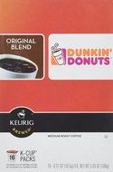 32 Count - Dunkin Donuts Original Flavor Coffee K-Cups For Keurig K Cup Brewers (2 boxes of 16 k cups) N9