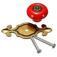 KINGSO Vintage Ceramic Door Knobs Drawer Pull Handle Cabinet Cupboard Wardrobe Matted Black-Black N12
