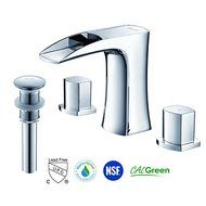 RIVUSS FBWS-300-CH Carrion Lead Free Solid Brass Widespread Bathroom Faucet with Pop Up waste, Chrome by RIVUSS