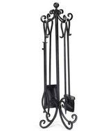 Small Crest Fireplace Screen With Doors And Tool Set, in Copper Finish N4