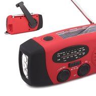 Lecmal Portable Emergency Solar Crank AM/FM/NOAA (WB) Weather Radio with LED Flashlight, Smartphone Cell Phone... N4