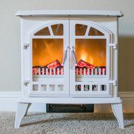 Jasper Free Standing Electric Fireplace Stove - 25 Inch Black Portable Electric Vintage Fireplace with Realistic... N3