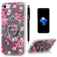 Badalink iPhone 7 Case (4.7") 360 Degree Rotating Ring Holder Kickstand Shockproof Soft TPU Rubber Bumper Frame... N62