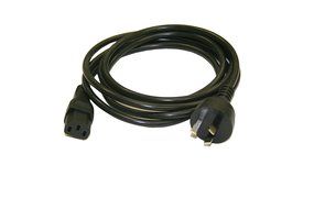 Interpower 86210030 Australian AC Cord Set, AS/NZS 3112:2000 Plug Type, IEC 60320 C13 Connector Type, Black Plug...