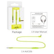 Jabees Universal 3.5mm Replacement Audio Cable with In-Line Remote and Microphone, 3-Feet - Green N24