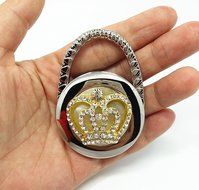 QTMY Rhinestone Imperial Crown Foldable Purse Hanger Table Handbag Hook N3