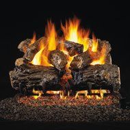 Peterson Real Fyre 36-inch Rustic Oak Outdoor Log Set With Vented Propane Stainless G45 Burner - Manual Safety...