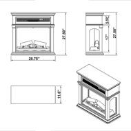AKDY 29" Adjustable Setting Freestanding Tempered Glass Electric Fireplace Heater w/ Remote Control N9