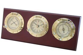 Ambient Weather WS-GL025-CM Porthole Weather Center with Temperature &amp; Humidity, Barometer, and Quartz Clock