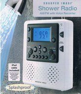 The Sharper Image AM/FM Shower Radio with Voice Recorder