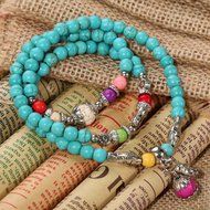 colorful Turquoise Beads Pendant Bracelet Necklace party sweater dress Jewelry N2
