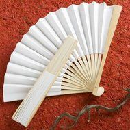 Fashioncraft 6204 Elegant White Folding Fans, White N3