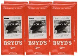 Boyd's Coffee Ground Coffee, French No. 6, Dark Roast , 12 Ounce Bag (Pack of 6) N2