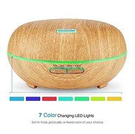 200ml Aromatherapy Essential Oil Diffuser with Color LED Lights - Wood Grain