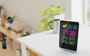 2016 New Factory provider weather station table clock,Digital Weather Station Report Humidity Temperature thermometer...