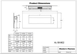 Modern Flames AL Series Wall Mount Electric Fireplace, 58-Inch N4