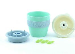 MOEBULB 235ml -Anion Ultrasonic Flower Pot Humidifier，Air Purifier, USB Powered with Auto On/Off For Home, Office... N7