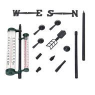 Relaxdays Garden Weather Station With Rain Gauge Wind Direction Indicator Wind Vane 150 cm