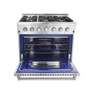 Anself THOR KITCHEN 36-inch Stainless Steel Professional Gas Range Free Standing Dual Fuel Range, 5.2 Cu. Ft,... N4