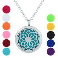 Essential Oil Diffuser Necklace, GerTong Hypo-Allergenic Premium 316L Stainless Steel Aromatherapy Diffuser Locket... N2