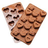 JLHua Candy Molds &amp; Ice Cube Trays- Flower, Heart &amp; Bears-Silicone Chocolate Molds - Fun, Toy Kids Set